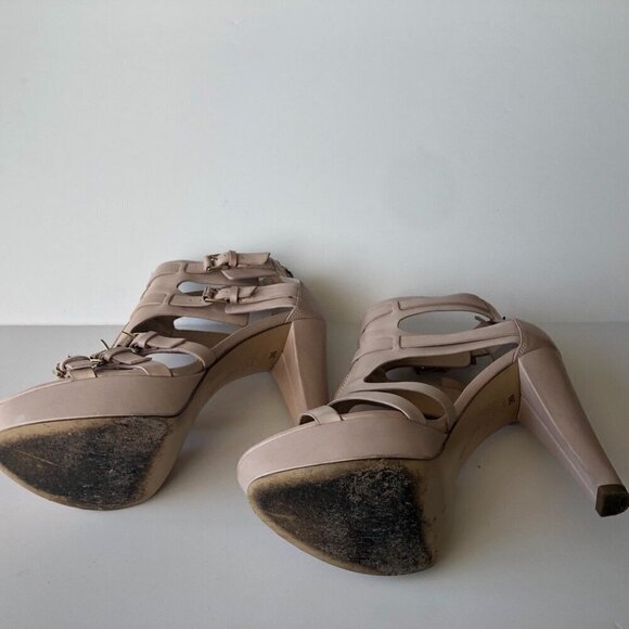STELLA LUNA Nude Strappy Buckle Stiletto Heels Platform ankle boot sandal EU38 - Picture 15 of 16